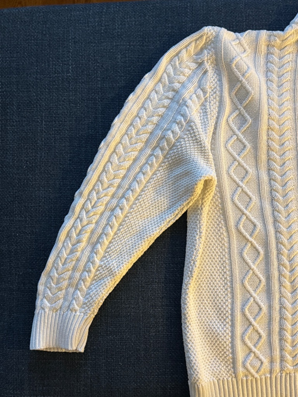 Tilley Cable Knit Sweater White Mens XL White Cotton Preppy Eclectic Grandpa - Picture 15 of 16